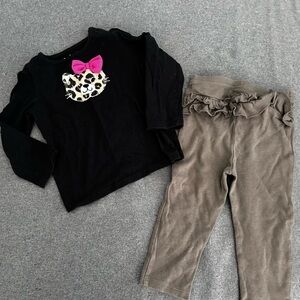 Jumping Beans Black Top with Pink Accent​